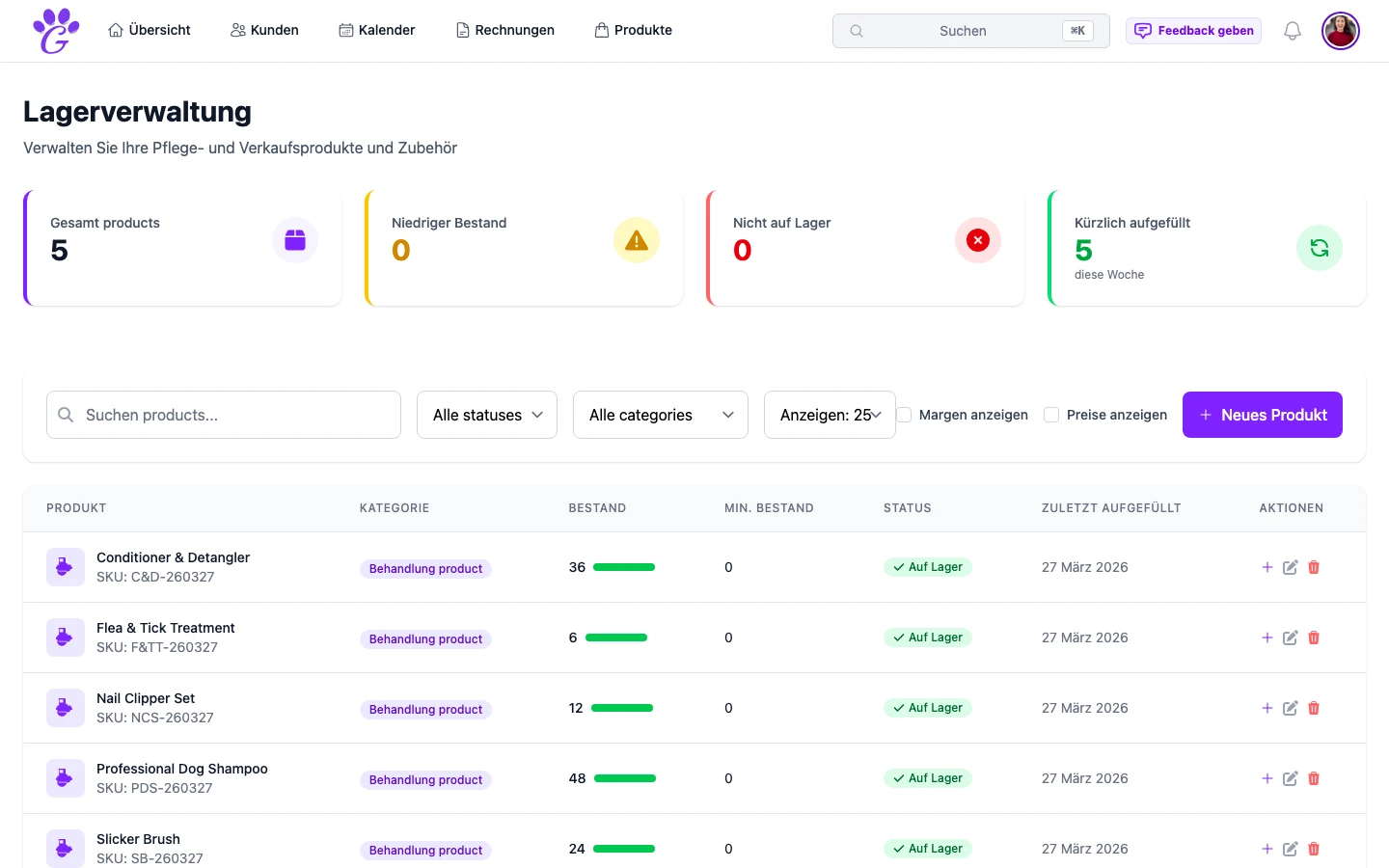 Produkt-Import-Validierung mit Rassenabgleich und Warnungen zu fehlenden Feldern